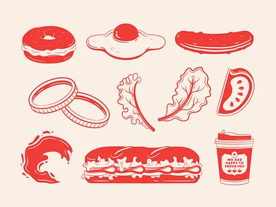 Sunny Park Brand Illustrations brand design brand designer brand illustration brand illustrations branded illustration branding coffee deli deli brand deli branding digital illustration egg graphic design graphic illustration identity illustration illustrator sandwich supporting graphics vector illustration