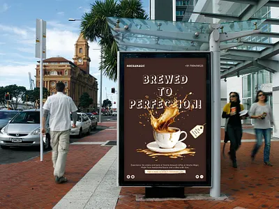 Coffee-Cafe-Promotion-Billboard-poster-design billboard design branding coffeeposter design figma graphic design illustration logo mobileapp photoshop poster ui uiux ux