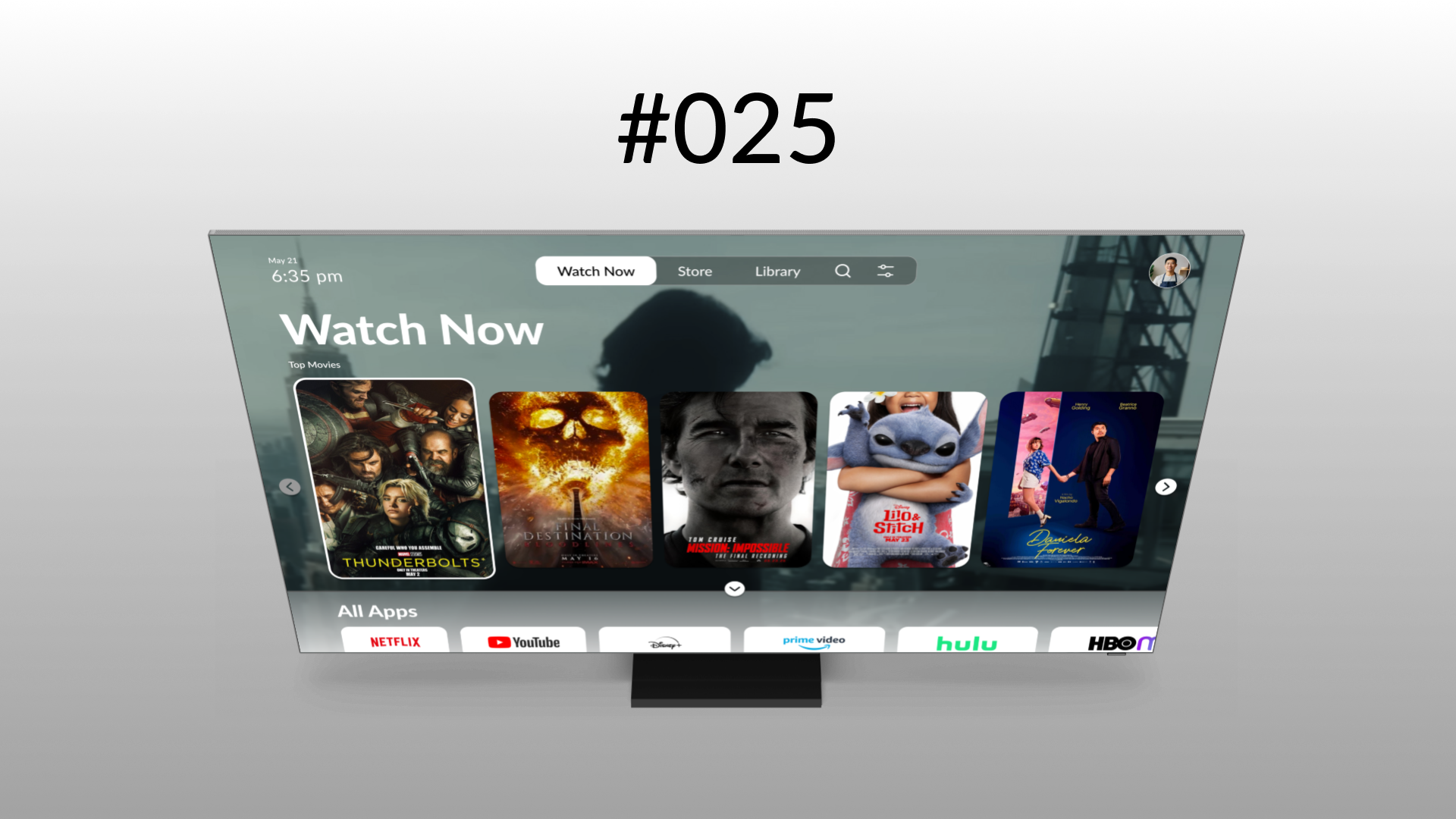 TV App #DailyUI #025 #KinWebb app design frontend homepage kinwebb minimalist tv tv app tv app ui ui web design