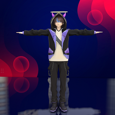 3D Vtuber Model Ready for Streaming 3d 3dprinting 3dprintmodel animation blender design illustration ui vrchat vtuber