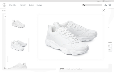 Product display modern product display sleek sneakers ui ux white