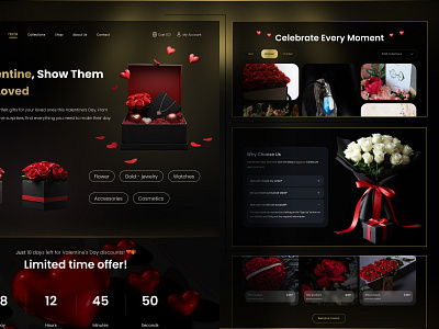 💘 Valentine's Day Landing Page UI/UX Design branding interactiondesign landingpagedesign ui uidesign ux