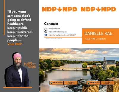 LFK NDP Fed Campaign Trifold activism branding campaign design graphic design