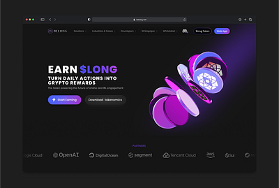 Crypto application hero section 3d belong crypto spline token ui web3
