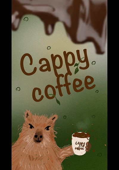 CAPPY COFFEE🍫 animation branding cappybara coffee drinks motion graphics procreate