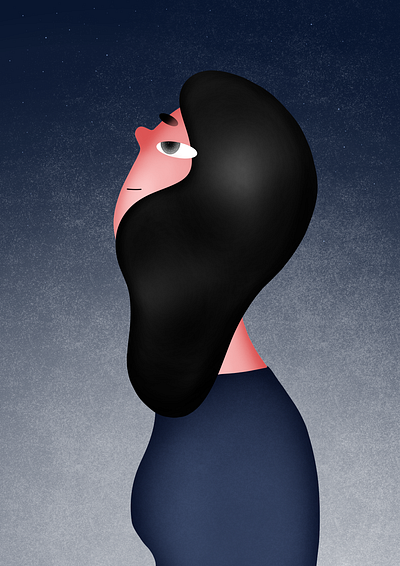 Stars design editorial illustration graphic design illustration night star women