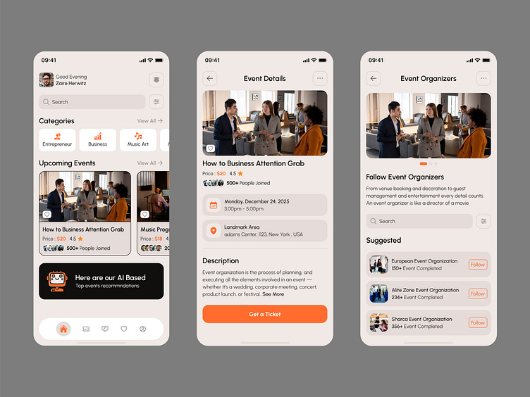 Event Management Mobile App Design by Rajib Nath on Dribbble