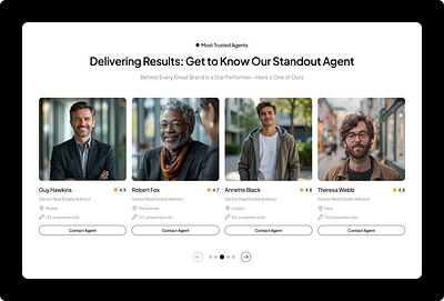 Real Estate Agent Cards – Clean & Professional UI real estate ui website
