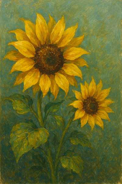 Sunflowers on a textured background flower illustration sun sunflower