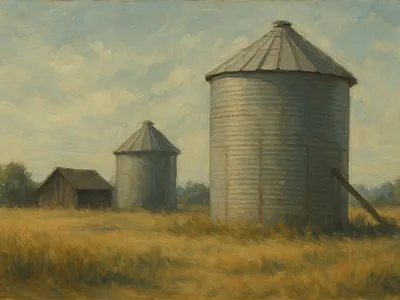 Management of fields and silos $ graphic design illuistration silos