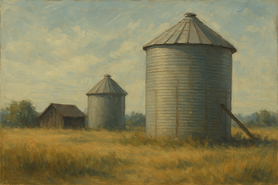 Management of fields and silos $ graphic design illuistration silos