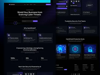 Cybersecurity SaaS Landing Page UI/UX Design crypto cyber landingpage cybersecurity figma saas saas design ui design user centric uxui web3