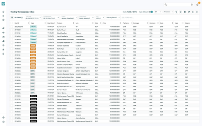 Data grid dynamic filters app desktop fintech