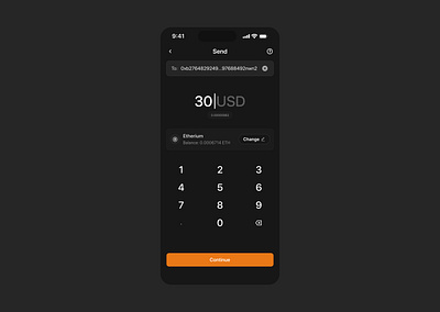 Send BTC design fintech ui ui design ux ux design web3