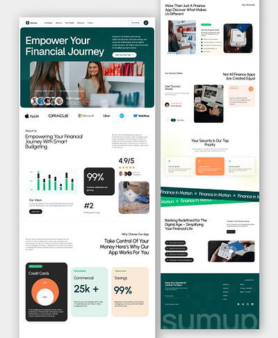 Finance App Landing Page - SumUp animation branding finance fintech hero hero section land landing landing page minimal motion graphics page ui webpage website