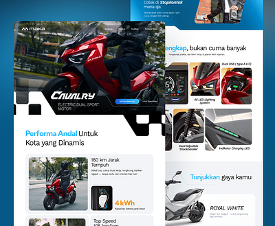 CAVALRY Maka Motor – Unofficial Landing Page Redesign ⚡️ dribbbleshot electricmotorbike sustainablemobility ui uidesign usercentereddesign uxdesign webredesign