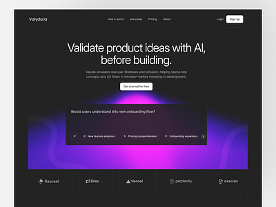 AI Website design // Hero section ai dark mode hero section landing page minimal minimalist saas saas website tech webdesign website design