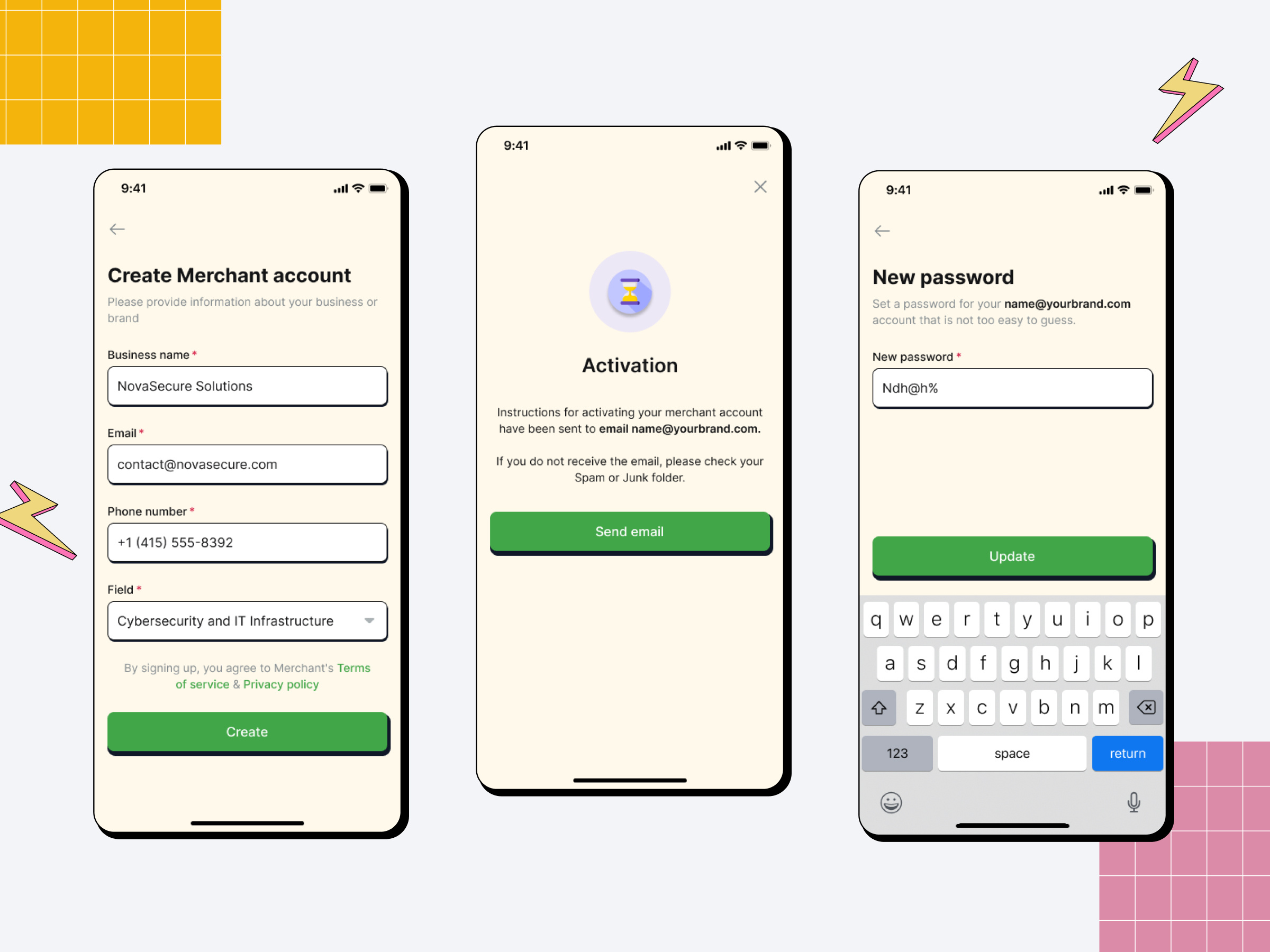 Sign up merchant mobile app | retro style loyalty mobile app register retro retro app retro style sign in sign up