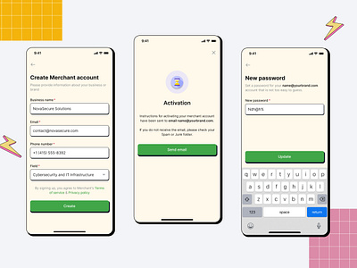 Sign up merchant mobile app | retro style loyalty mobile app register retro retro app retro style sign in sign up