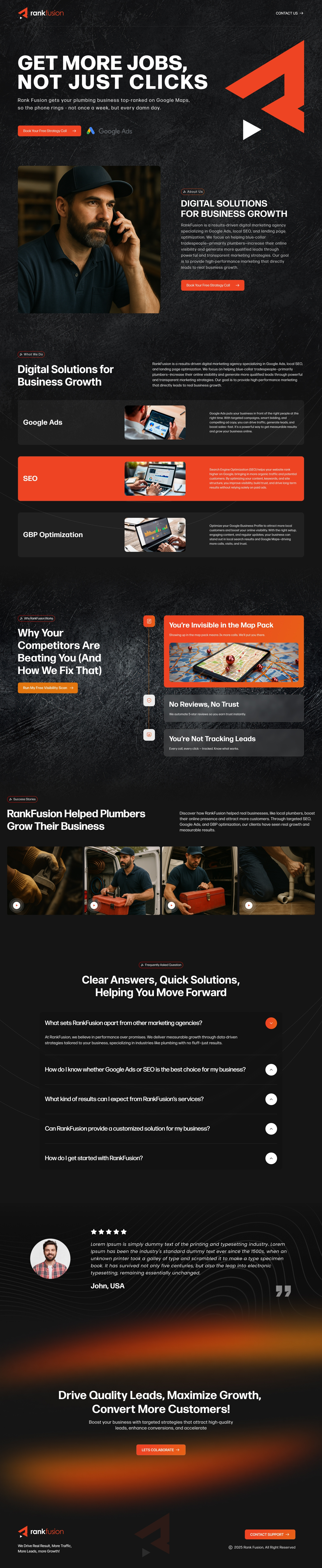 Rank Fusion - Website Deisgn 3d adobe photoshop animation branding business growth creasions design digital solution graphic design illustration landing page logo motion graphics muhammad projects rank fusion website deisgn ui vector web design