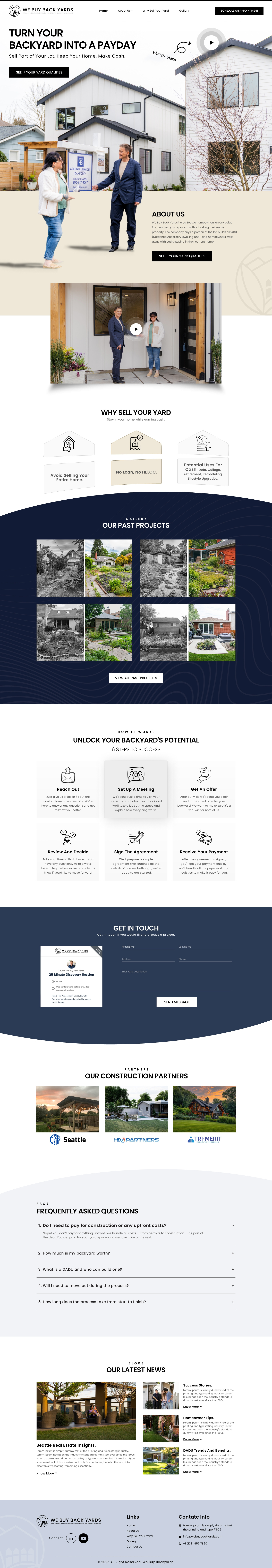 We Buy Back Yards - Website UI 3d adobe photoshop animation backyards website design branding creasions design graphic design illustration landing page logo motion graphics muhammad projects real estate ui ui ux vector we buy back yards we buy back yards website ui web design