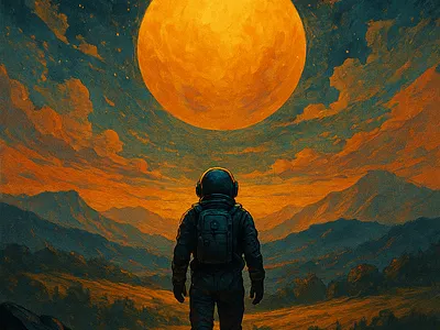 Cosmonaut watch the moon cosmo mancosmo moon thewatcher