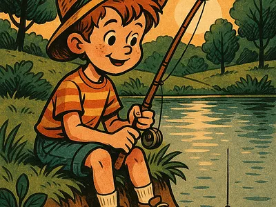 Boy fishing at the lake boy chill fish fishing