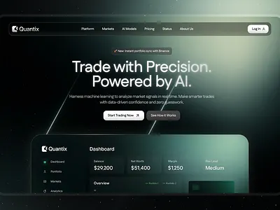 Hero Design Trading Software Concept branding dark mode figma framer graphic design landing page minimal modern trading ui uidesign ux webdesign website