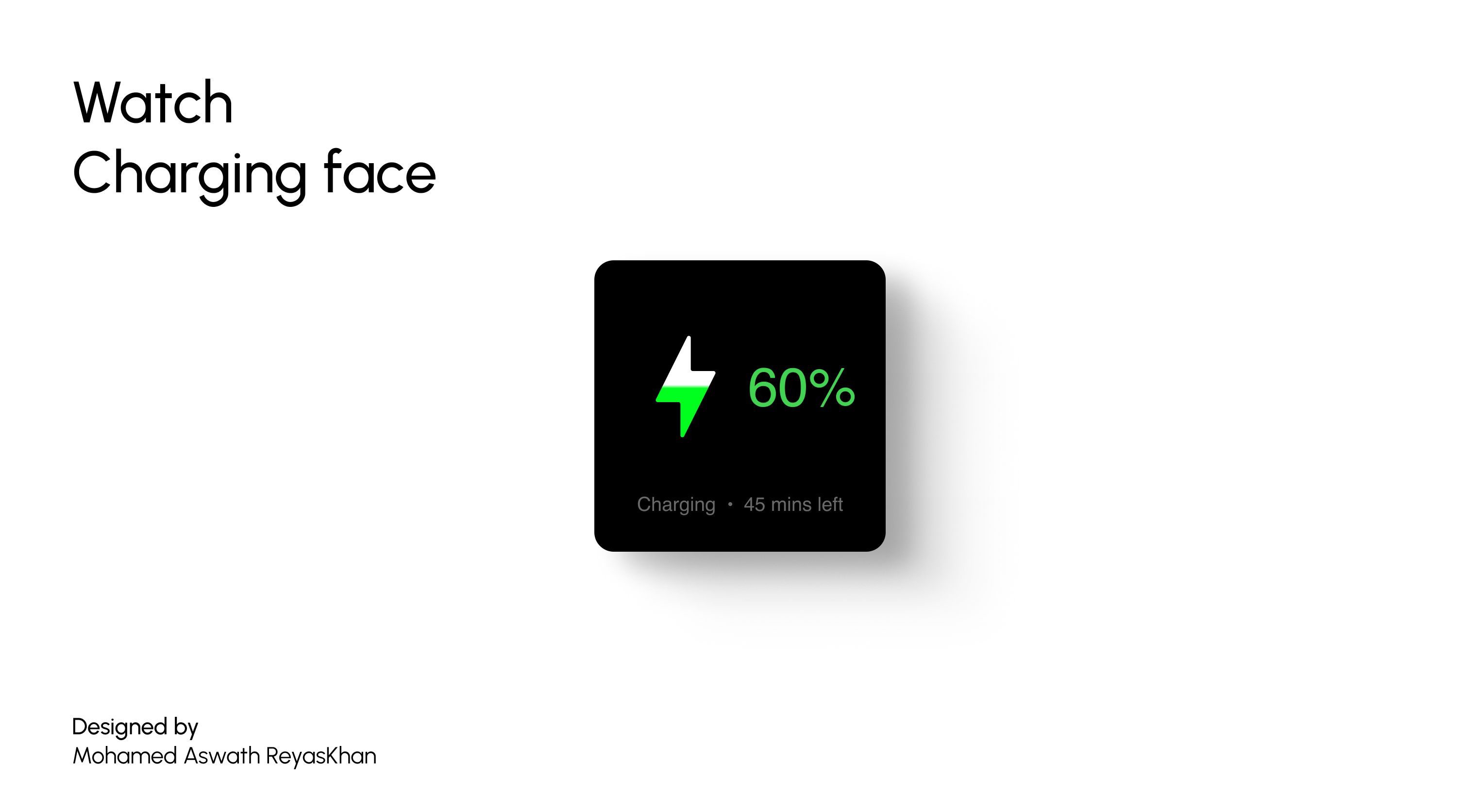 Watch Charging Face Smartwatch UI | Minimal Interaction Design graphic design smartwatch ui uidesign uiux watch charging face widgets