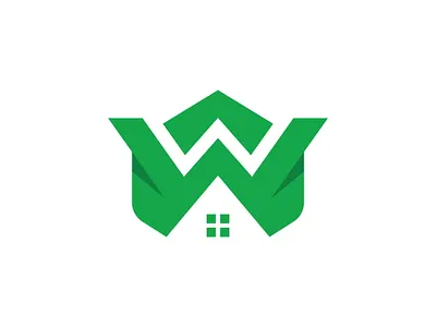 Letter W Real Estate Home logo branding estate green home iconic logo real realtor realty w whome window
