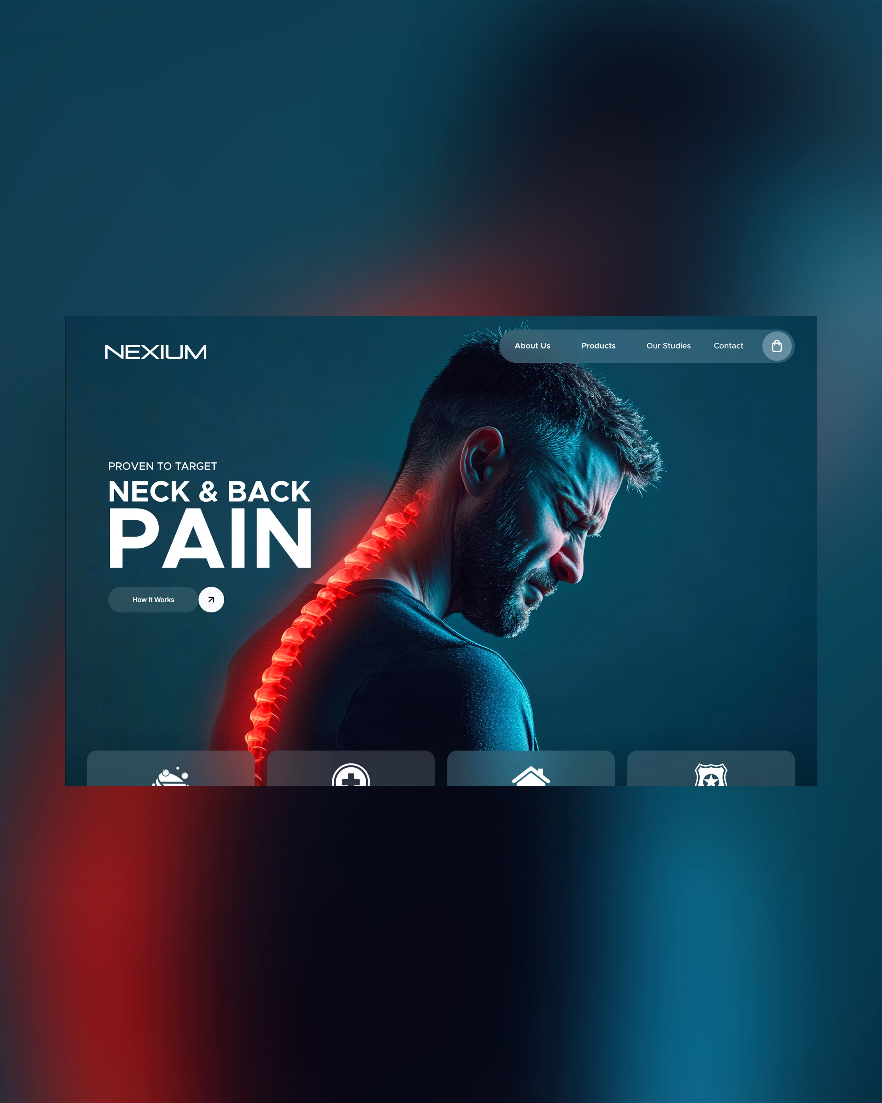 Nexium Web Ui Landing Shot branding design graphic design illustration pain painkillers photography ui ui design ux ux design web design