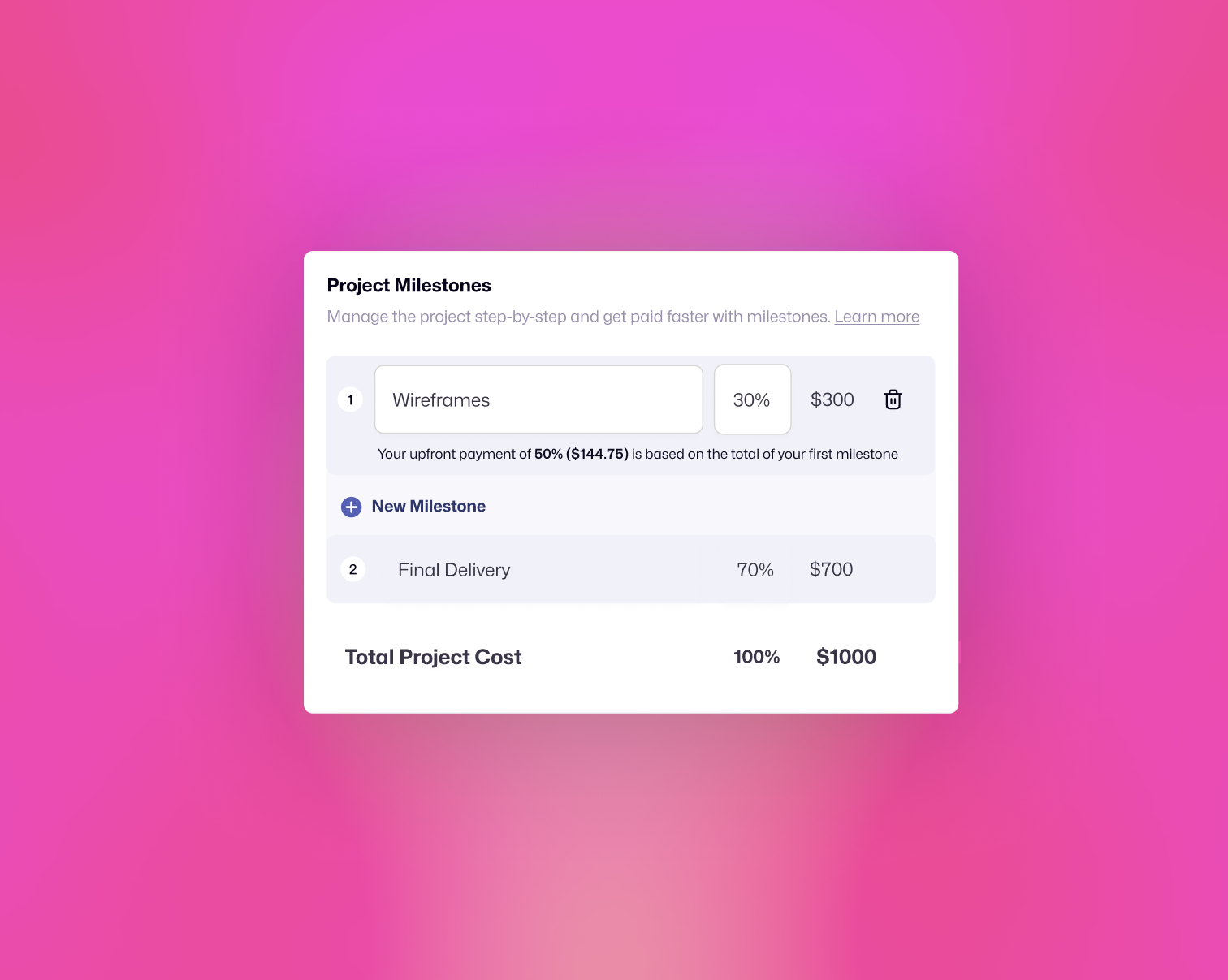 Dribbble Project Milestones design dribbble product design services ui