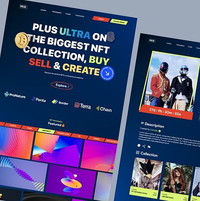 Mix NFT Collection – Digital Culture, Remixed bitcoin crypto design figma nft ui design userinterface webdesign