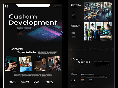 Agency Landing Page Design agency coding consultation consulting design developer development iconic landing page landing page design laravel popular recent saas software development studio team technology web design website design
