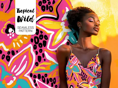 Tropical wild pattern abstract design fabric flowers graphic design pattern print summer textile textile designer tropical vector