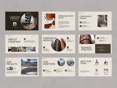 Architecture Studio Company Profile Presentation Modern & Clean branding business canva design illustration keynote powerpoint ppt presentation professional ui