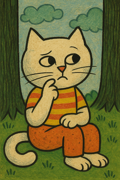 Pensive cat in the forest cat catintheforest forest pensivecat