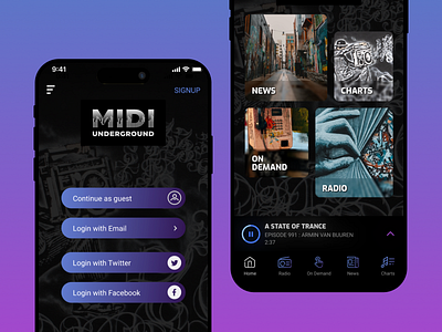 MIDI Underground design hybrid application mobile app mobile application music react native redux ui
