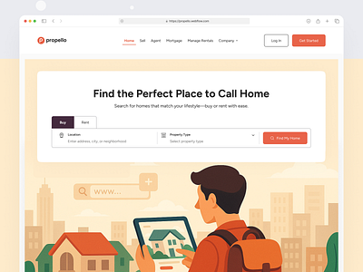 Real Estate Landing Page with Search Focus agent apartment buy dashboard details explore filter home housing inquiry listing location map neighborhood pricing property realestate rent search viewing