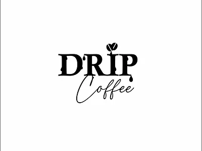 Logo Design – Drip Coffee | Minimal & Clever Typography logo presentation