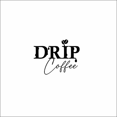Logo Design – Drip Coffee | Minimal & Clever Typography logo presentation
