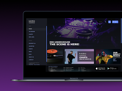 MIDI Underground Web Application design javascript react ui ux web app web application