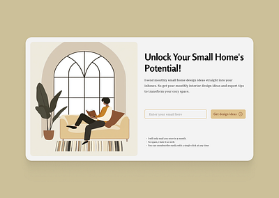 Newsletter signup form for an interior designer website clean ui design figma figma design graphic design interior design minimal modern newsletter newsletter signup form signup signup form ui ui design ux ux design