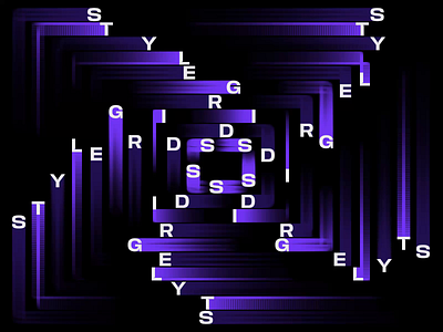 Text Animation Experiment abstract animation black design experiments graphic design kinetic kinetic typography motion practice purple style grids swirl text typography video white