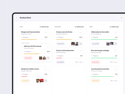 Kanban Desk design created with BetaCRM UI Kit agile asana dashboard design system inspiration jira kanban kanban desk product design productivity saas design task tasks list ui design ui kit ui template user interface ux web design