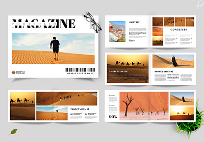 Desert Travel Magazine Portfolio Layout travel themed layout