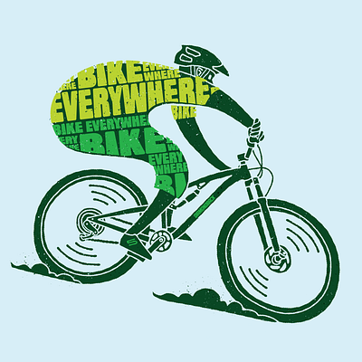 Bike Everywhere Day bicycle bike bikeeverywhere design hand drawn illustration mightymoss mtb typography