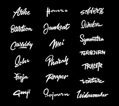 Hand-lettering practice 2 art brush clean game graphic design hand lettering lettering logo minimal overwatch painting photoshop script typography