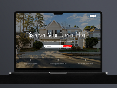 FINDNOOW - Real Estate Landing Page agent apartment architecture building business clean home house landing page properties property real estate realestate search ui ui design ux villa web design website