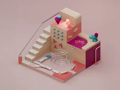 Rube Goldberg animation cinema4d design graphic design motion graphics